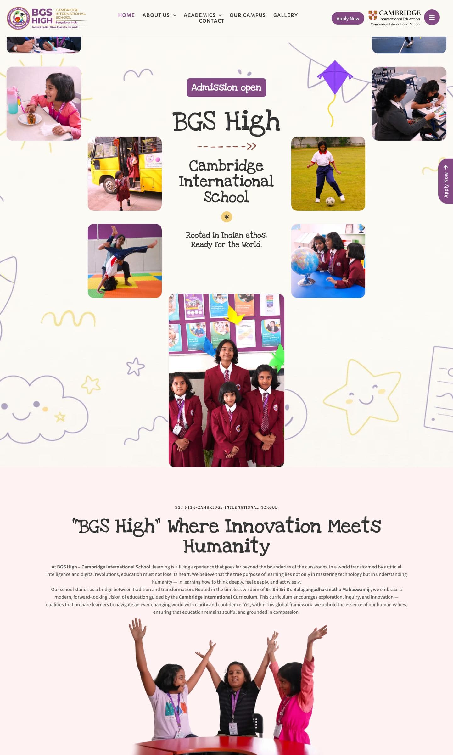 The BGS HIGH website home page